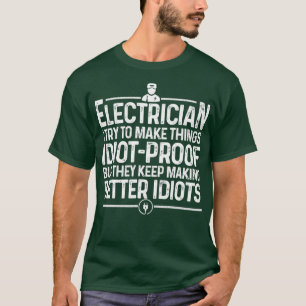 Camiseta Engraçado Elétrico Art Men Pai Eletrônicos Lineman