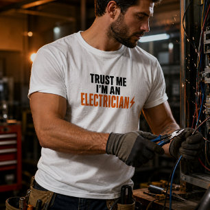 Camiseta Engraçado Elétrico Confie em Mim Sou um Eletricist