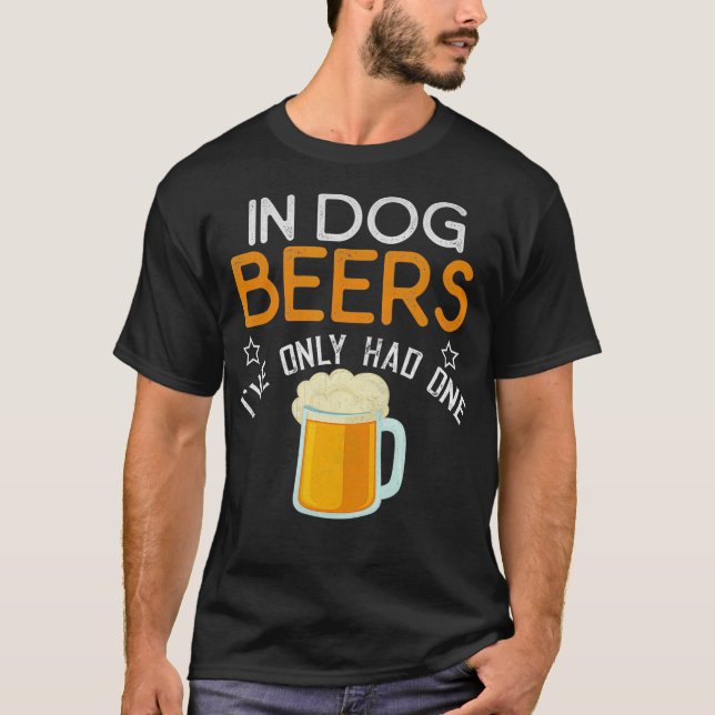 Camiseta Engraçado Em Cervejas De Cães Eu Só Tive Uma Novid (Frente)
