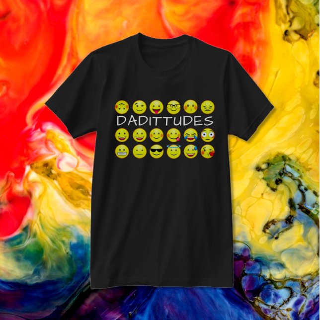 Camiseta Engraçado Emoji Dadittude (Criador carregado)