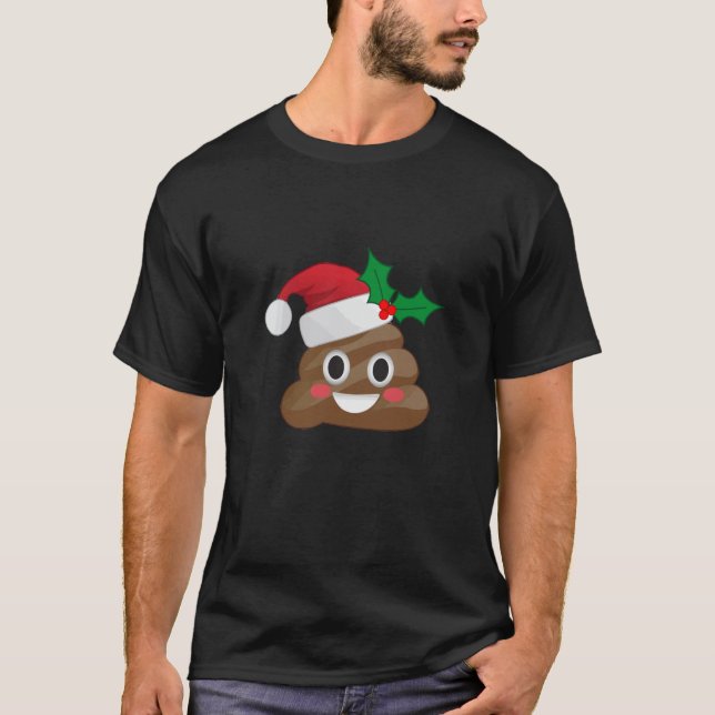 Camiseta Engraçado Emoji Santa Hat, copa de Natal para Cria (Frente)