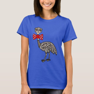 Camiseta Engraçado Emu vestindo gravata vermelha de Arco