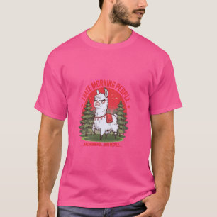 Camiseta Engraçado Engraçado Alpaca Não Gosto de Morning Pe