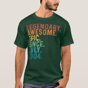 Camiseta Engraçado Engraçado De 18 Anos Desde Julho De 2004