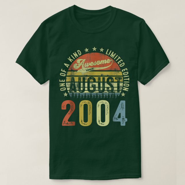 Camiseta Engraçado Engraçado desde agosto de 2004 18 (Frente do Design)