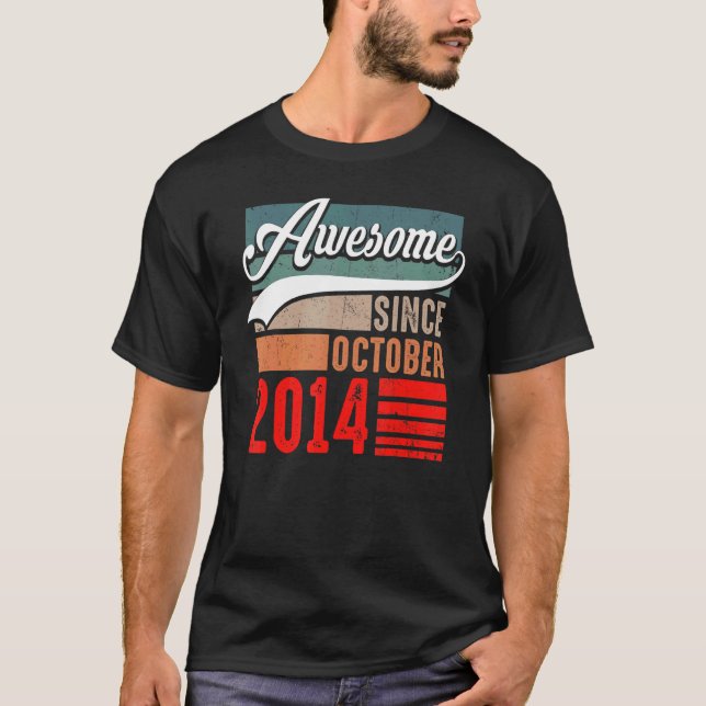 Camiseta Engraçado Engraçado desde outubro de 2014 8º B (Frente)