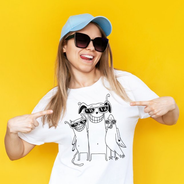 Camiseta Engraçado Engraçado Gangue Cachorro Cachorro Papag (Criador carregado)
