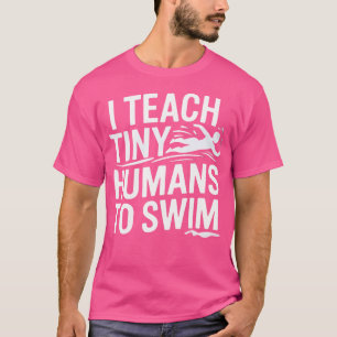 Camiseta Engraçado Ensinar Humanos Pequenos A Nadar Treinad