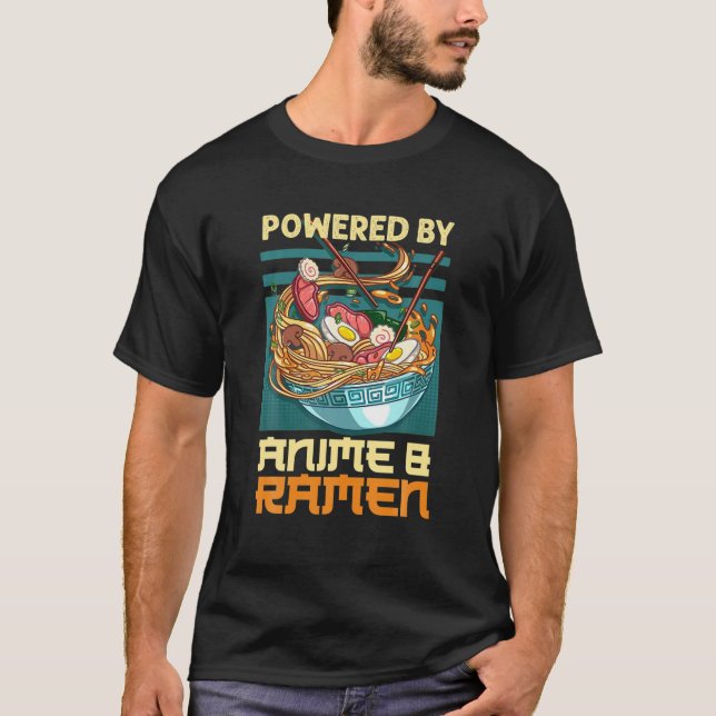 Camiseta Engraçado Equipado Com Anime E Ramen Merchandise A (Frente)