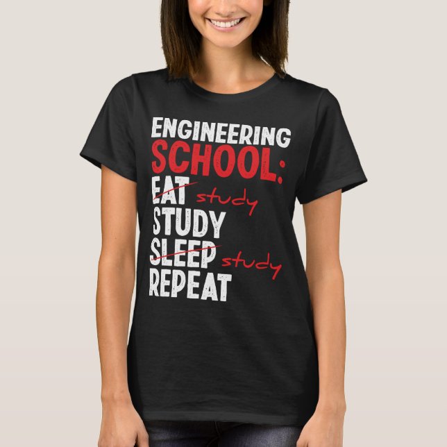 Camiseta Engraçado Escola de Engenheiros da Faculdade de En (Frente)