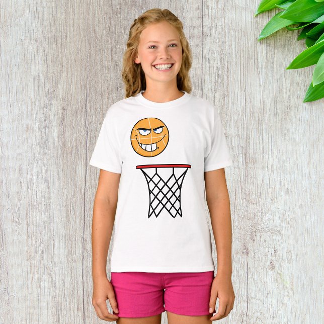 Camiseta Engraçado Esmirando Rosto de Basquete (Criador carregado)
