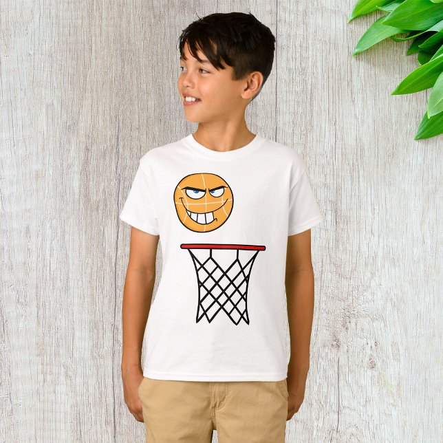 Camiseta Engraçado Esmirando Rosto de Basquete (Criador carregado)