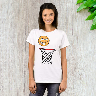 Camiseta Engraçado Esmirando Rosto de Basquete