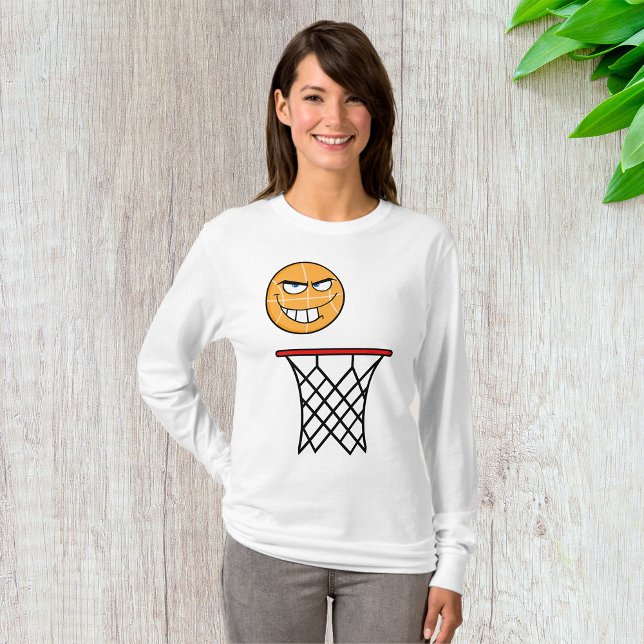 Camiseta Engraçado Esmirando Rosto de Basquete (Criador carregado)