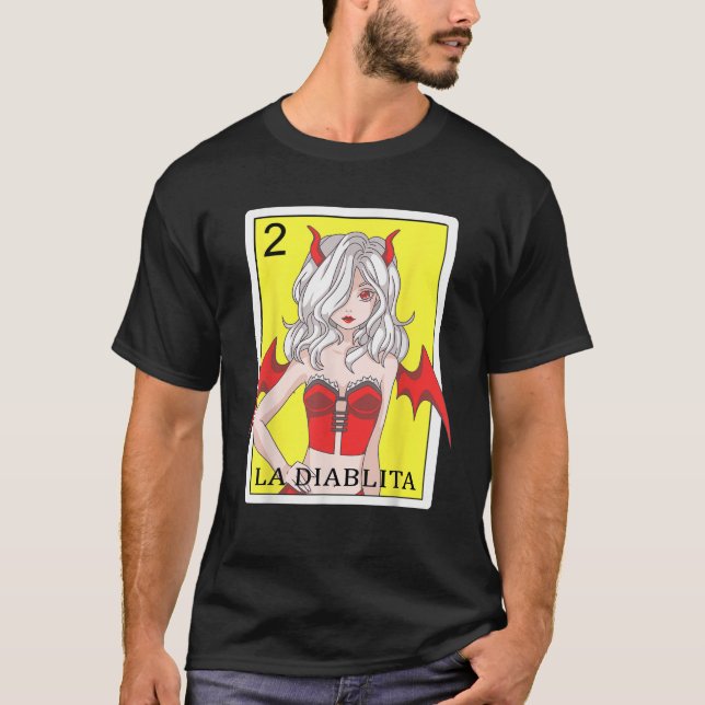 Camiseta Engraçado Espanhol Mexicano Bingo Presente La Diab (Frente)