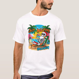 Camiseta Engraçado Esperando papais noeis De Esqueleto De H