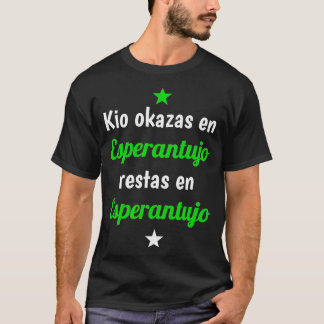 Camiseta Engraçado Esperanto verda stelo Esperantujo dizend