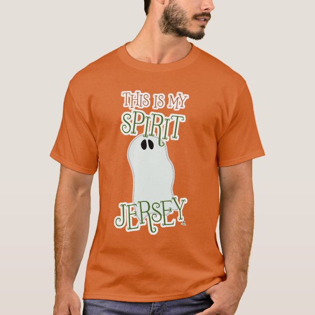 Camiseta Engraçado Espírito Jersey Halloween Themed Design (Frente)