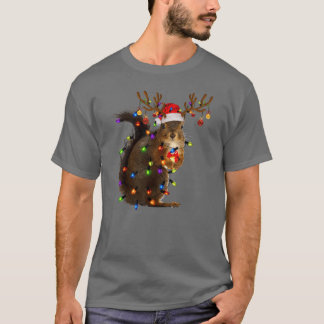 Camiseta Engraçado esquilo Natal Rein Christmas Lights