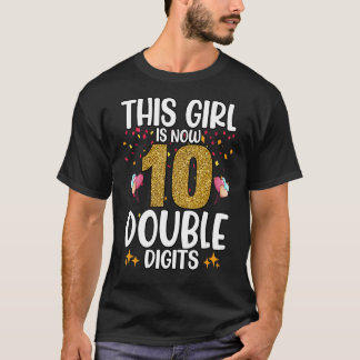 Camiseta Engraçado Essa Garota Agora Tem 10 Dígitos Duplos