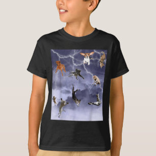 Camiseta Engraçado Está Chovendo Gatos E Cachorros