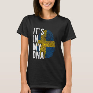 Camiseta Engraçado, está na minha bandeira de Suecia de DNA