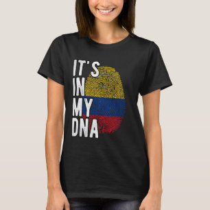 Camiseta Engraçado, está no meu DNA, a bandeira da Colômbia