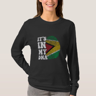 Camiseta Engraçado está no meu DNA, a bandeira da Guiana, F