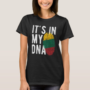 Camiseta Engraçado está no meu DNA, a bandeira da Lituânia,