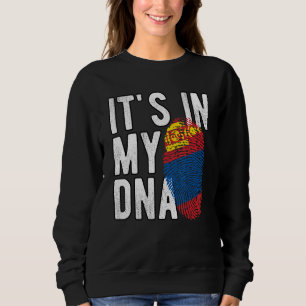 Camiseta Engraçado está no meu DNA, a bandeira da Mongólia,