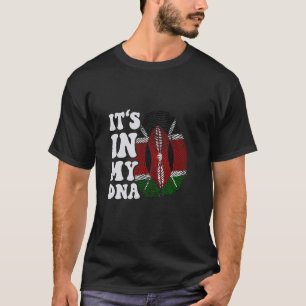 Camiseta Engraçado está no meu DNA, a bandeira do Quênia, I