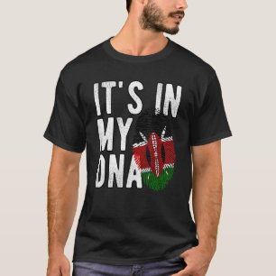 Camiseta Engraçado está no meu DNA, a bandeira do Quênia, I