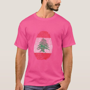 Camiseta Engraçado, está no meu DNA, a bandeira libanesa, F