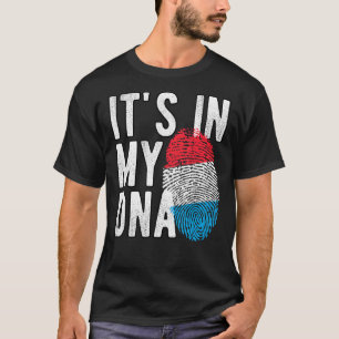 Camiseta Engraçado, está no meu DNA, a bandeira luxemburgue
