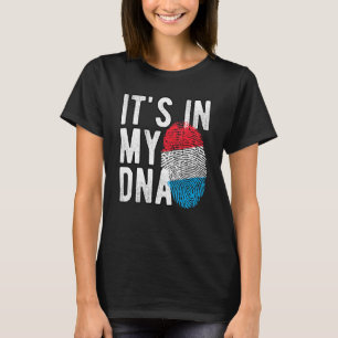 Camiseta Engraçado, está no meu DNA, a bandeira luxemburgue