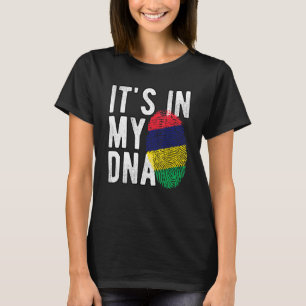 Camiseta Engraçado, está no meu DNA, a bandeira Maurícia, F