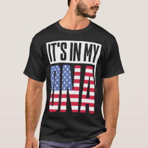 Camiseta Engraçado, está no meu DNA American Flag USA Roots