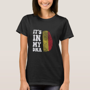 Camiseta Engraçado, está no meu DNA, bandeira belga Fingerp