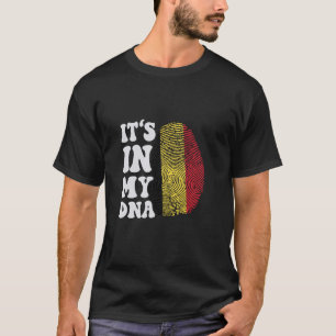 Camiseta Engraçado, está no meu DNA, bandeira belga Fingerp