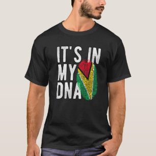 Camiseta Engraçado está no meu DNA, bandeira da Guiana, Fin