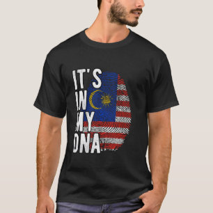 Camiseta Engraçado, está no meu DNA, bandeira da Malásia Im