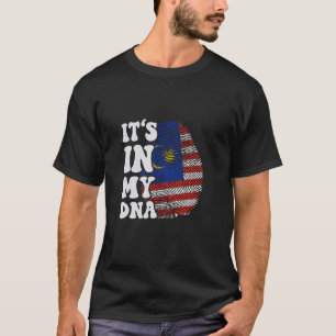 Camiseta Engraçado, está no meu DNA, bandeira da Malásia Im