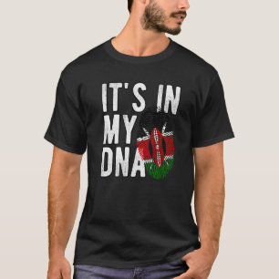 Camiseta Engraçado está no meu DNA, bandeira do Quênia, Fin