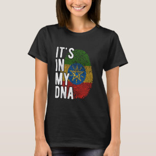 Camiseta Engraçado, está no meu DNA, bandeira etíope, Finge