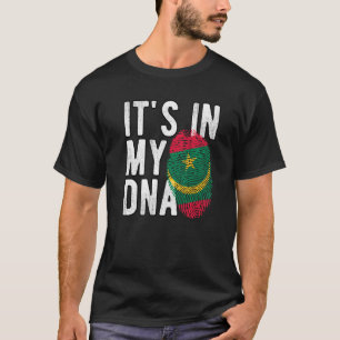 Camiseta Engraçado, está no meu DNA, bandeira mauritana Fin