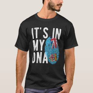 Camiseta Engraçado está no meu DNA Fiji flag Fingerprint
