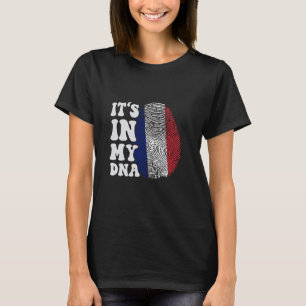 Camiseta Engraçado, está no meu DNA France, bandeira Finger