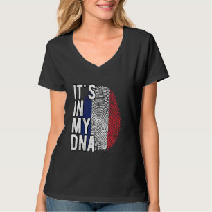 Camiseta Engraçado, está no meu DNA France, bandeira Finger