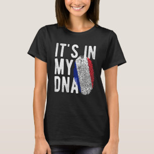 Camiseta Engraçado, está no meu DNA France, bandeira Finger