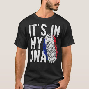 Camiseta Engraçado, está no meu DNA France, bandeira Finger